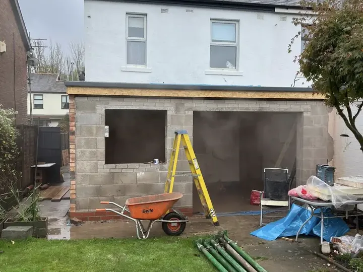 Broughton Building Company rear extension blockwork and opening preparation photo 2