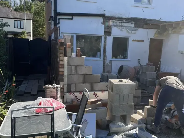 Broughton Building Company rear extension blockwork and opening preparation photo 3