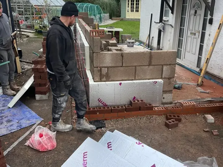 Broughton Building Company external extension build and walling progress photo 4