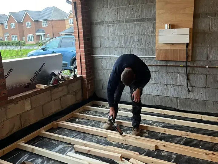 Broughton Building Company floor preparation and exterior build detail photo 3