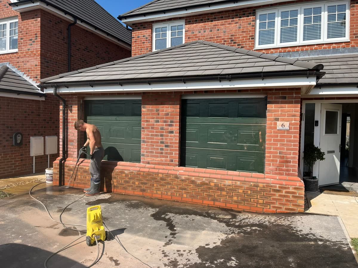 Exterior brick property repair and tidy building work in progress